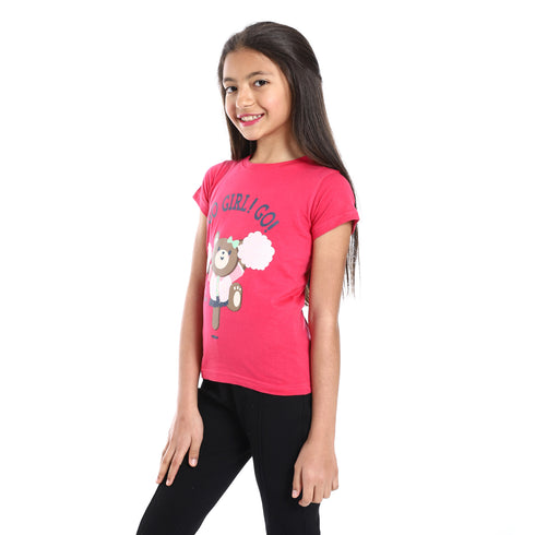 Diadora Girls Cotton Printed T-Shirt